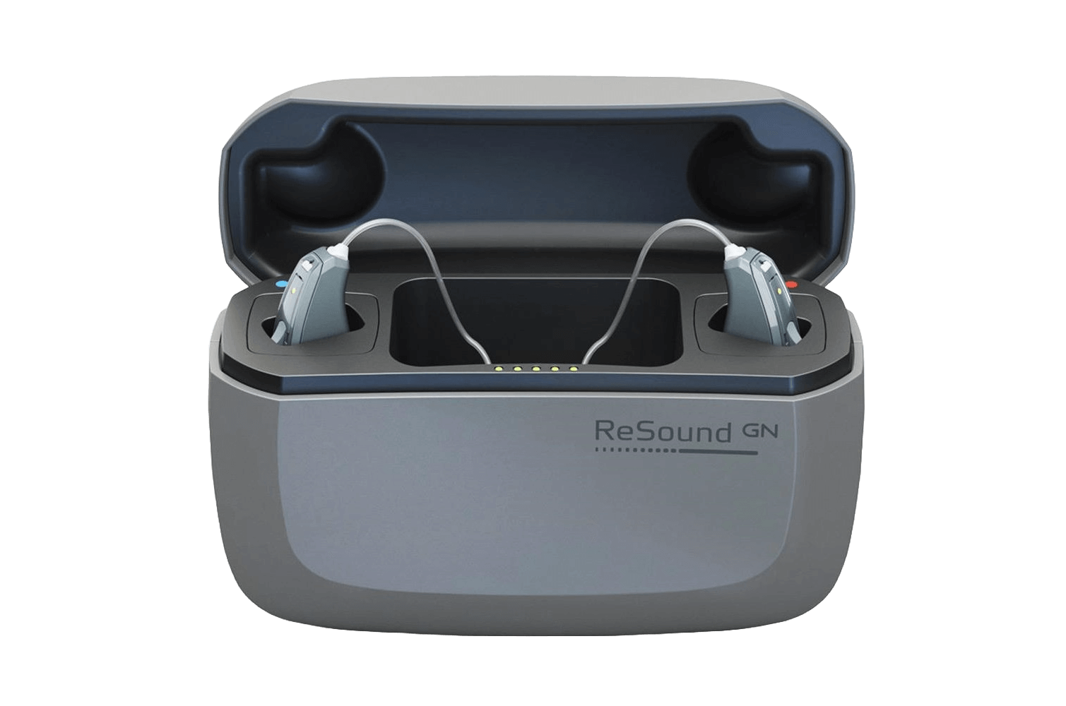 ReSound GN hearing aids in charger